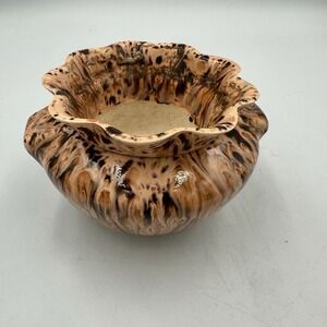 Signed Jelinsky VTG 2 Piece Studio Pottery Self Watering Planter Marbled Glaze